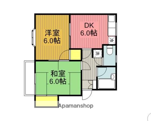 オレンヂコート(2DK/2階)の間取り写真