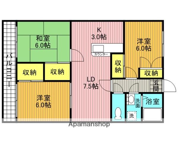 ロイヤルストーク国分寺 3階階 間取り