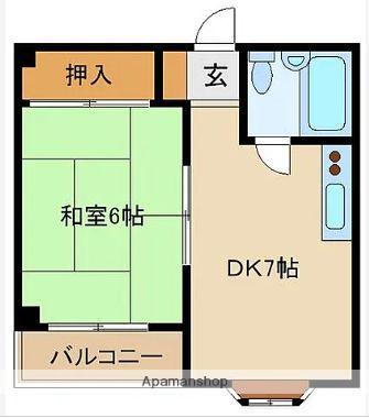 ヘリオス天神町レジデンス(1DK/4階)の間取り写真