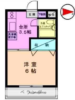 メゾン美由樹(1K/4階)の間取り写真