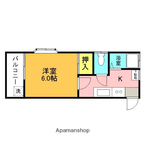 メゾン・フジ(1K/1階)の間取り写真