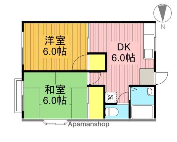 エースー里塚(2DK/1階)の間取り写真