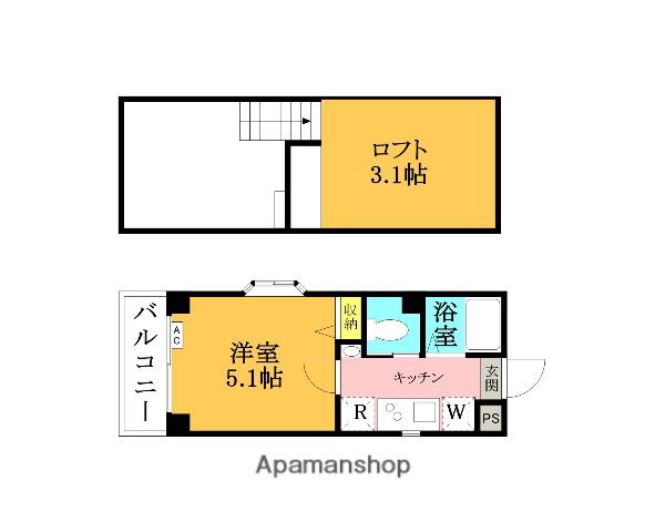 シャトレ西荻窪(1K/2階)の間取り写真