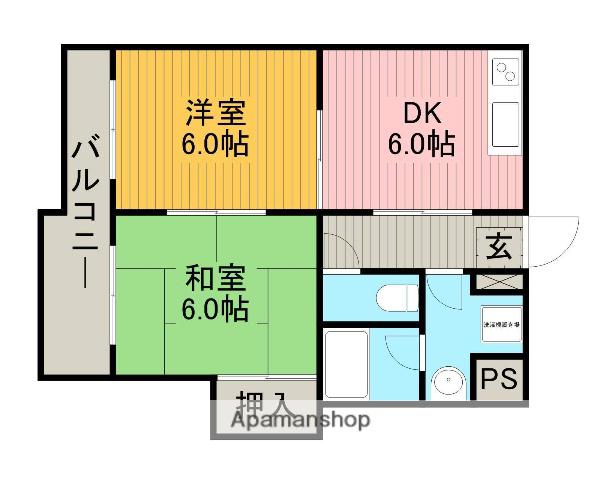 アビタ武蔵野(2DK/2階)の間取り写真