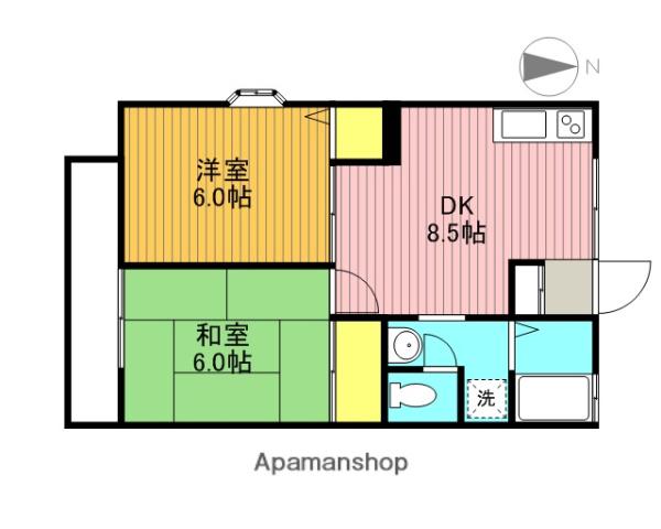 ヴェルディ恋ヶ窪Ⅰ(2DK/1階)の間取り写真