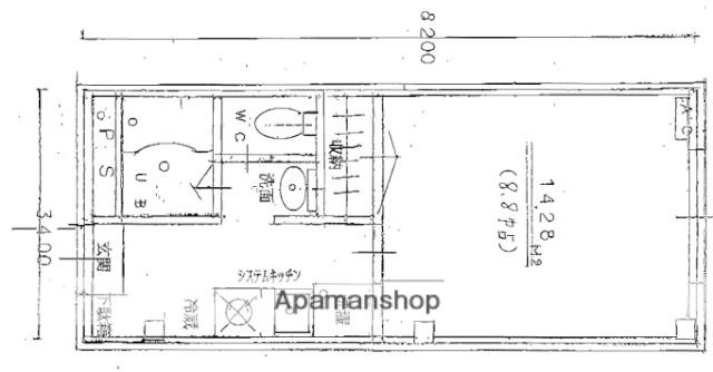 シャトレジョージタウン(1K/1階)の間取り写真