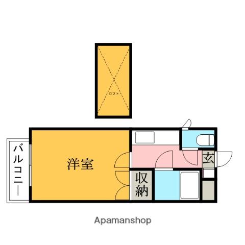 キャロットハウス(1K/2階)の間取り写真