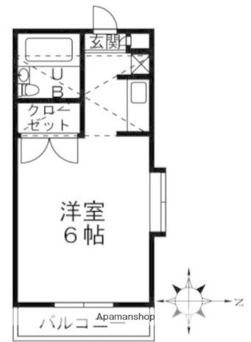 スカイハイツ国分寺(ワンルーム/2階)の間取り写真