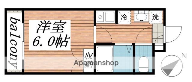 エスペランサ武蔵野(1K/2階)の間取り写真