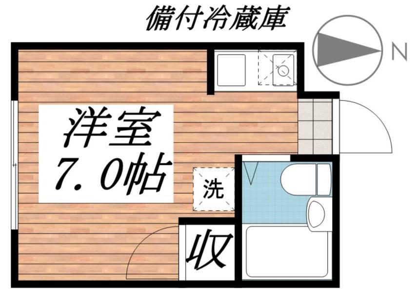 ビラメゾン国立(ワンルーム/2階)の間取り写真