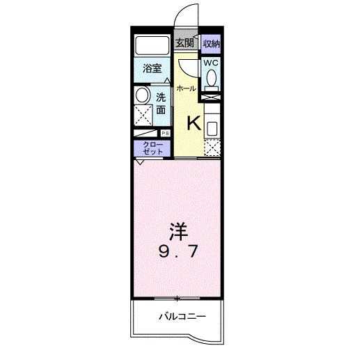 ドゥーメゾン(1K/1階)の間取り写真