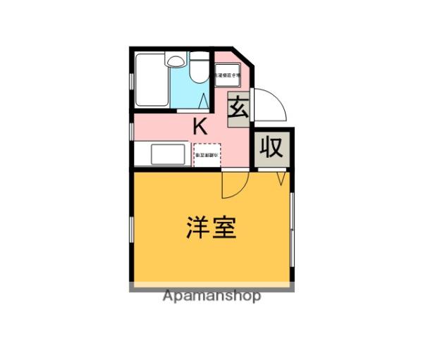 アスターハイツC(1K/1階)の間取り写真