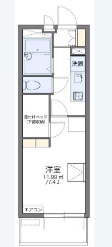 レオパレスOVIRA(1K/4階)の間取り写真
