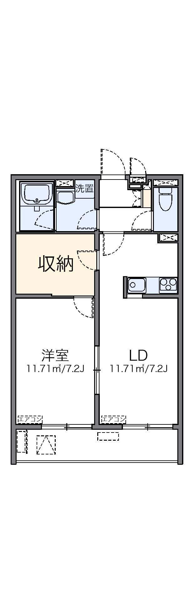 レオネクストアナベル(1LDK/2階)の間取り写真