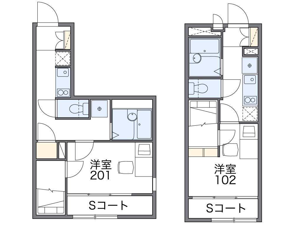 レオパレスタウニー下連雀 1階階 間取り