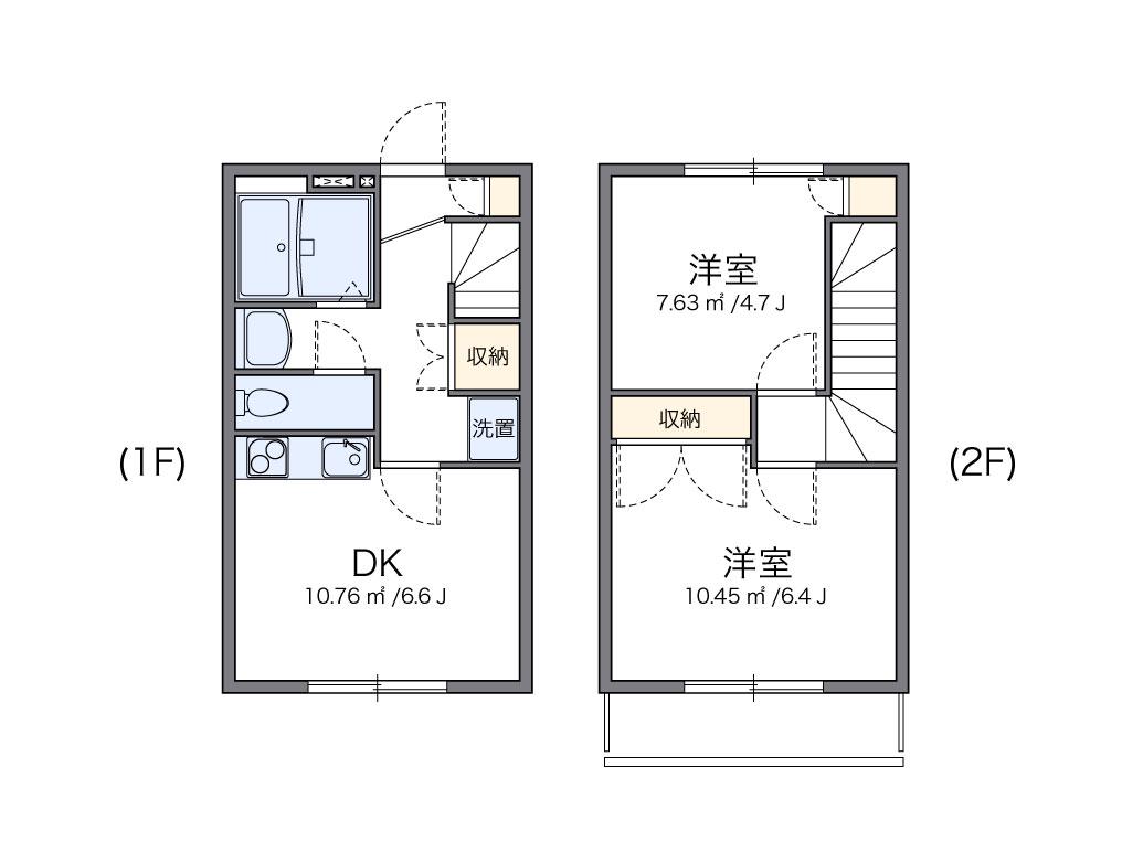 レオパレスASTYTAKARA(2DK/1階)の間取り写真