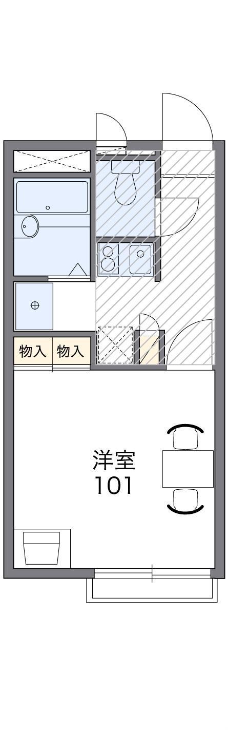 レオパレスホーヤ Ⅱ(1K/2階)の間取り写真