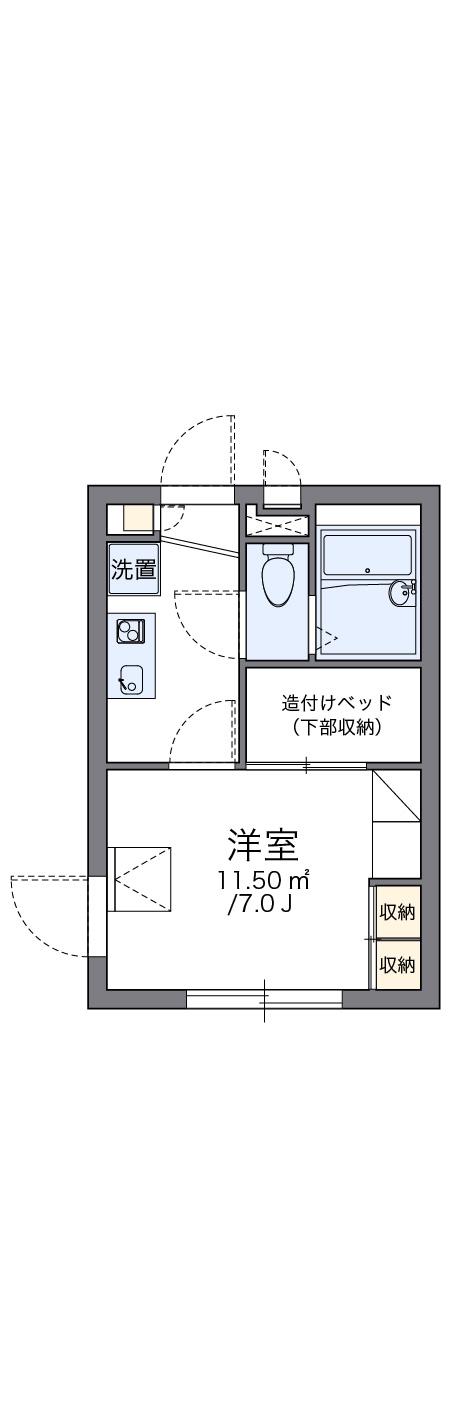 レオパレスFINEVIEWⅡ(1K/2階)の間取り写真