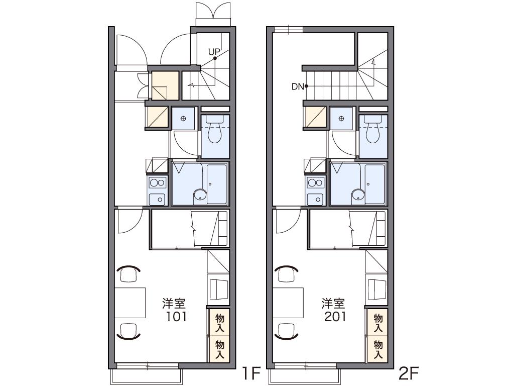 レオパレスCOSMO(1K/1階)の間取り写真