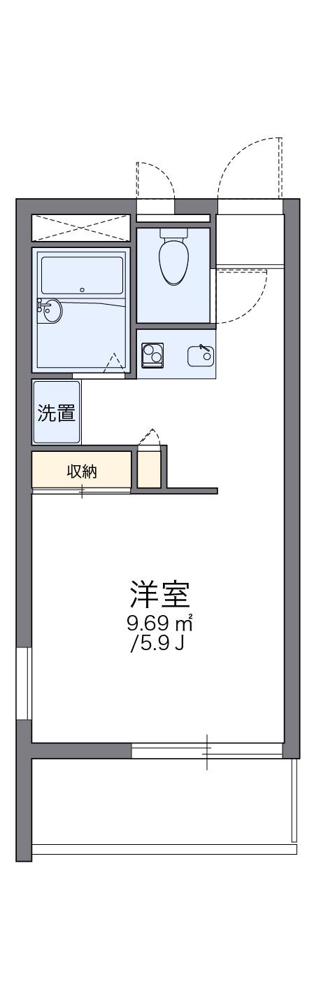 レオパレスさいわい(1K/1階)の間取り写真