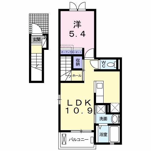 コリーヌ・M(1LDK/2階)の間取り写真