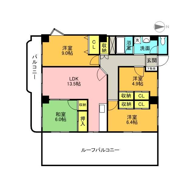 グランメール成城(4LDK/5階)の間取り写真