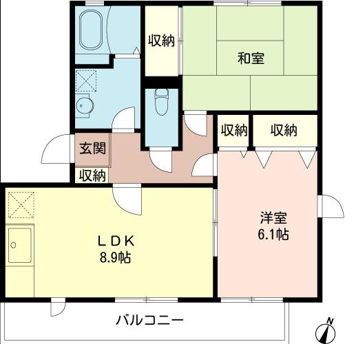 リベラ東久留米(2LDK/2階)の間取り写真