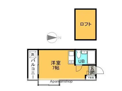 サンアマノ小平(ワンルーム/1階)の間取り写真
