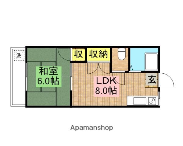 ドゥミールジュン(1LDK/1階)の間取り写真