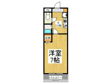 グリーンロードマンション飯田(ワンルーム/1階)の間取り写真