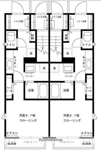 ベルリビオン トキワ(1DK/1階)の間取り写真