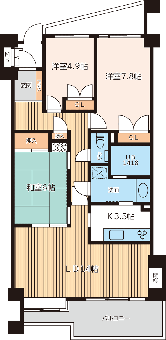 HF田無レジデンス 4階階 間取り