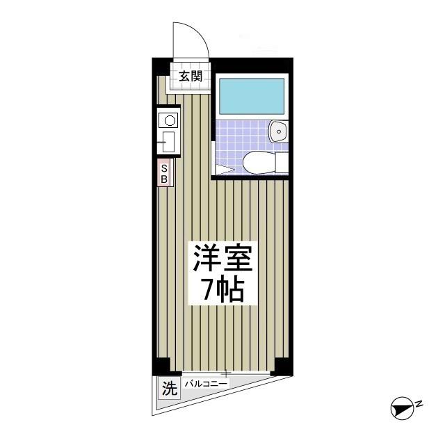スターマンション2(ワンルーム/3階)の間取り写真
