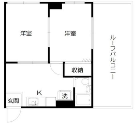 メゾンダイワ(2K/4階)の間取り写真