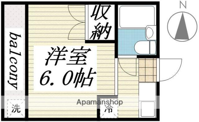 サンアベニュー師岡(ワンルーム/2階)の間取り写真