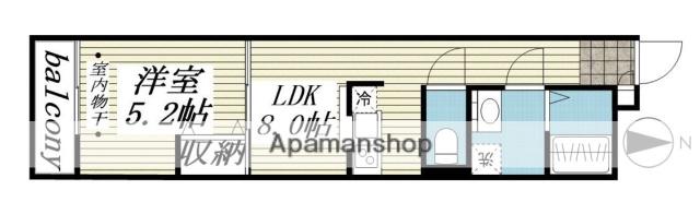 ヴェルデ東久留米(1LDK/3階)の間取り写真