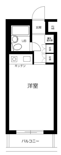 センチュリー西久保(ワンルーム/1階)の間取り写真