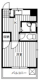 ビレッジ狭山1(1K/2階)の間取り写真