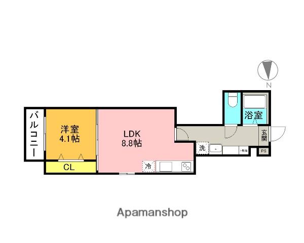 ロンボヌール(1LDK/1階)の間取り写真