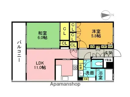 高井戸ハイホーム(2LDK/2階)の間取り写真
