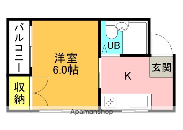 三松コーポ(1K/3階)の間取り写真