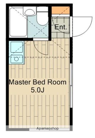 シングル国立(ワンルーム/2階)の間取り写真