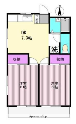 第4瑞穂荘(ワンルーム/1階)の間取り写真