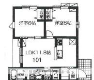 ORTENSIA(2LDK/1階)の間取り写真