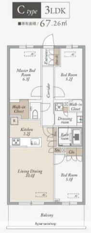 KDXレジデンス武蔵境Ⅱ(3LDK/1階)の間取り写真