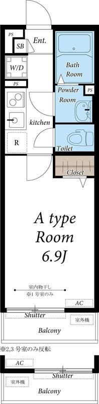 リブリ・アヴニール(1K/2階)の間取り写真