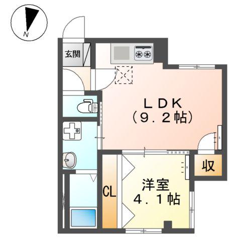アコード・K(1LDK/1階)の間取り写真