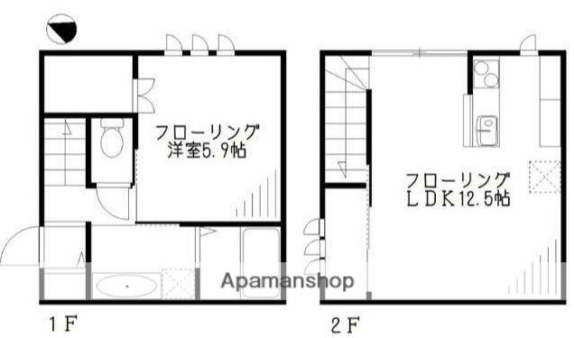 南荻窪4丁目メゾネット(1LDK/1階)の間取り写真