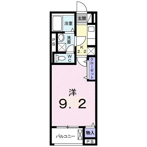 パフュームⅢ(1K/4階)の間取り写真