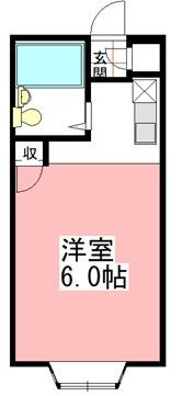 クロノス小川町(ワンルーム/2階)の間取り写真